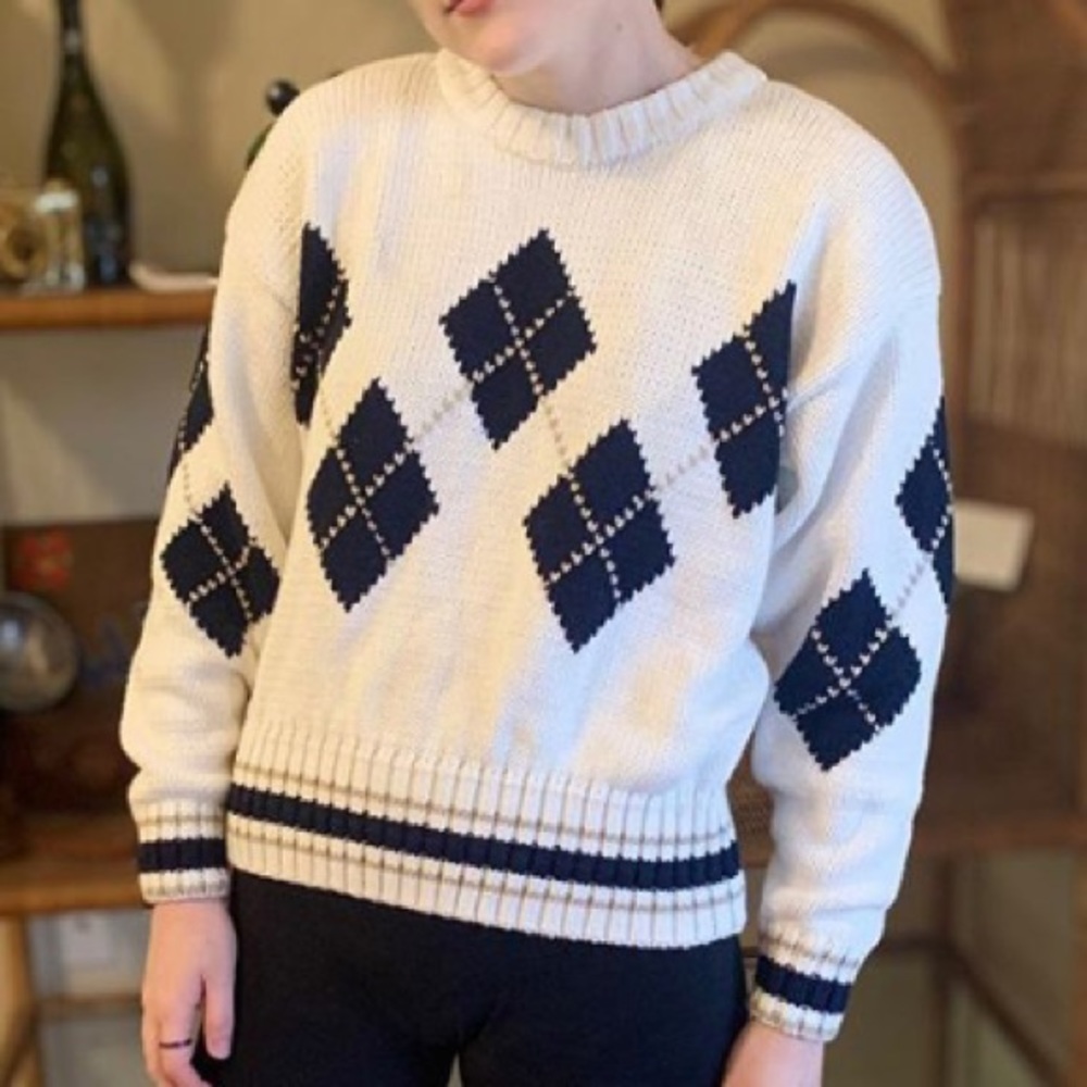 Vintage LizSport argyle sweater